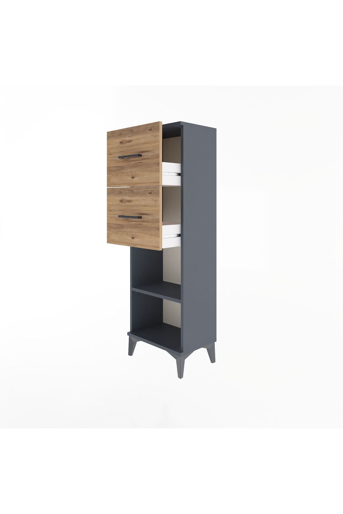Arges Dolap Tek Raflı 2 Çekmeceli 44x30x134 - S16M010V6A