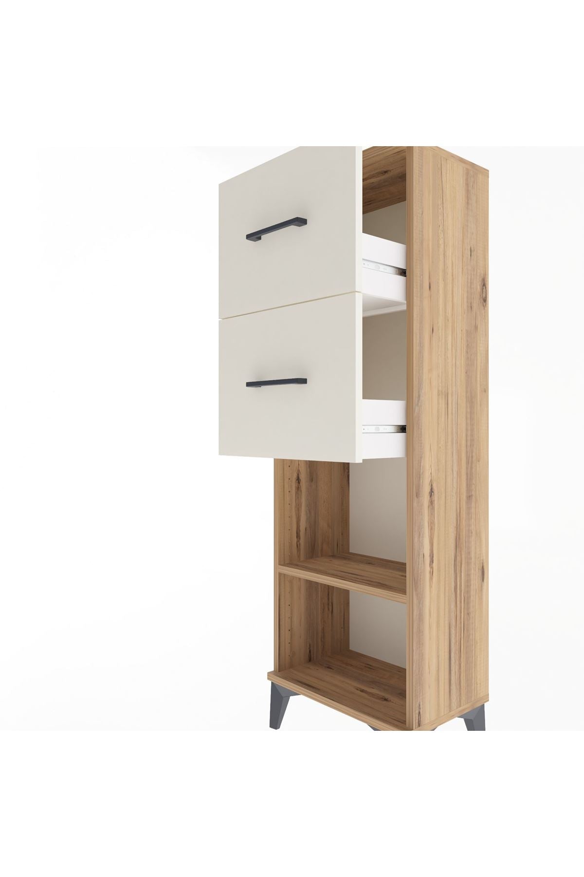 Arges Dolap Tek Raflı 2 Çekmeceli 44x30x134 - S16M010V7A
