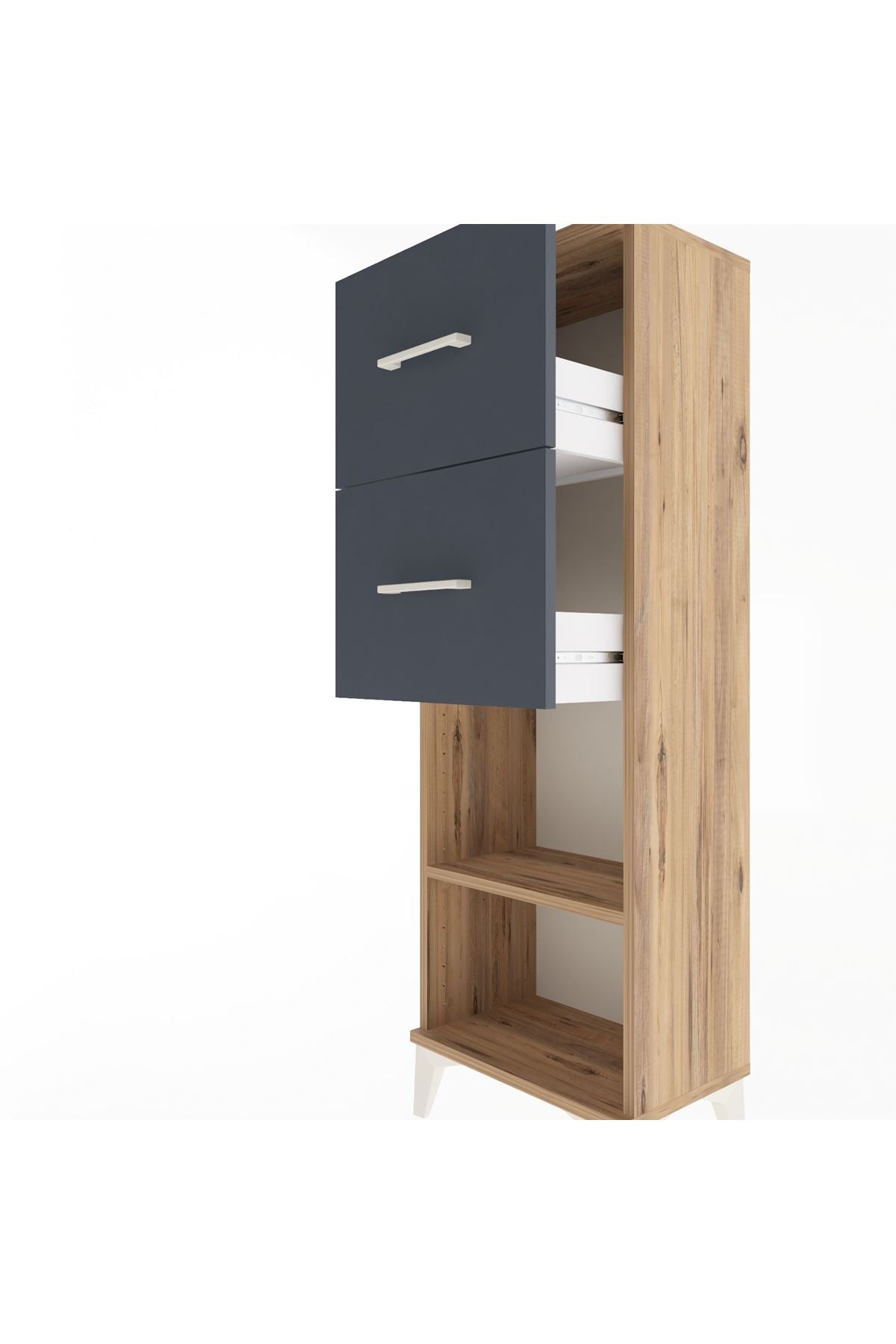 Arges Dolap Tek Raflı 2 Çekmeceli 44x30x134 - S16M010V8A