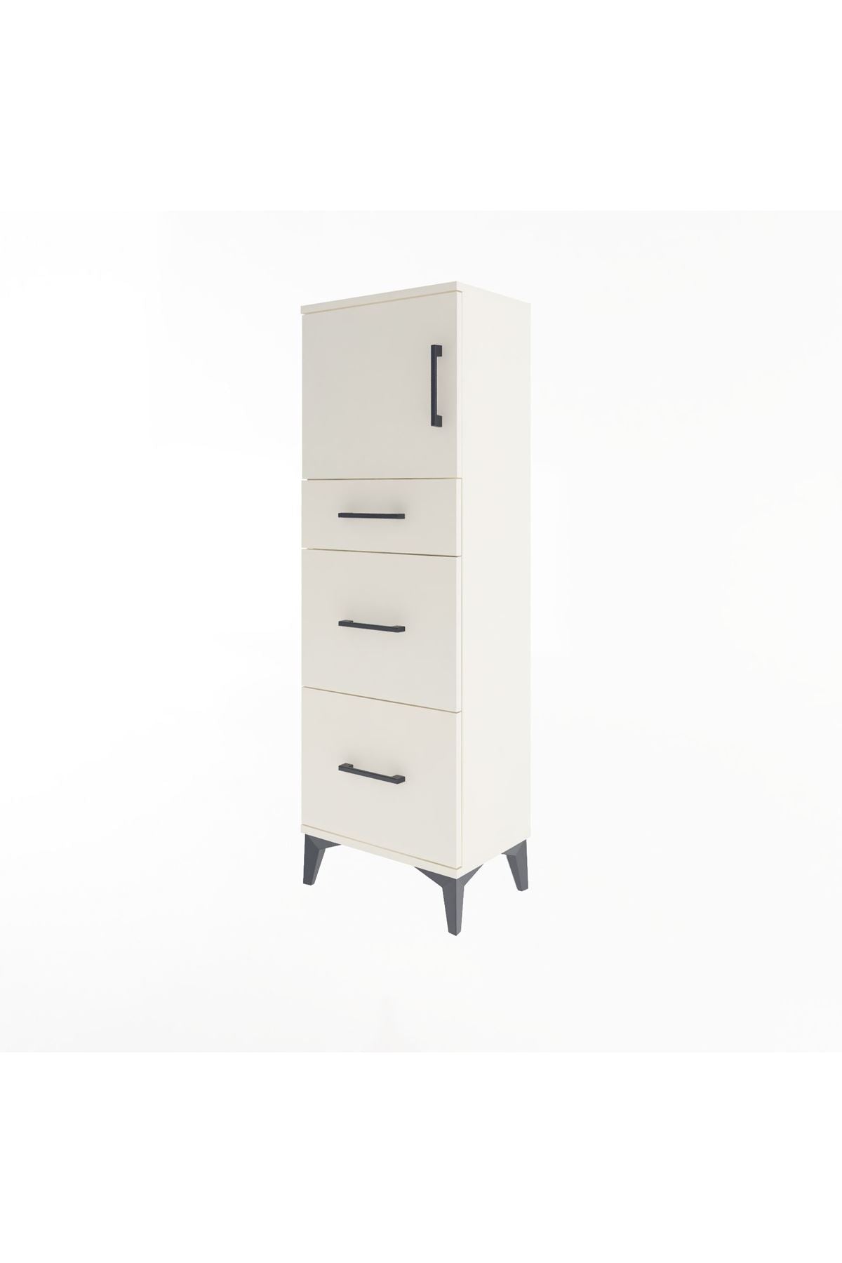Arges Dolap Tek Raflı 3 Çekmeceli Tek Kapaklı 44x30x134 - S16M011V1A