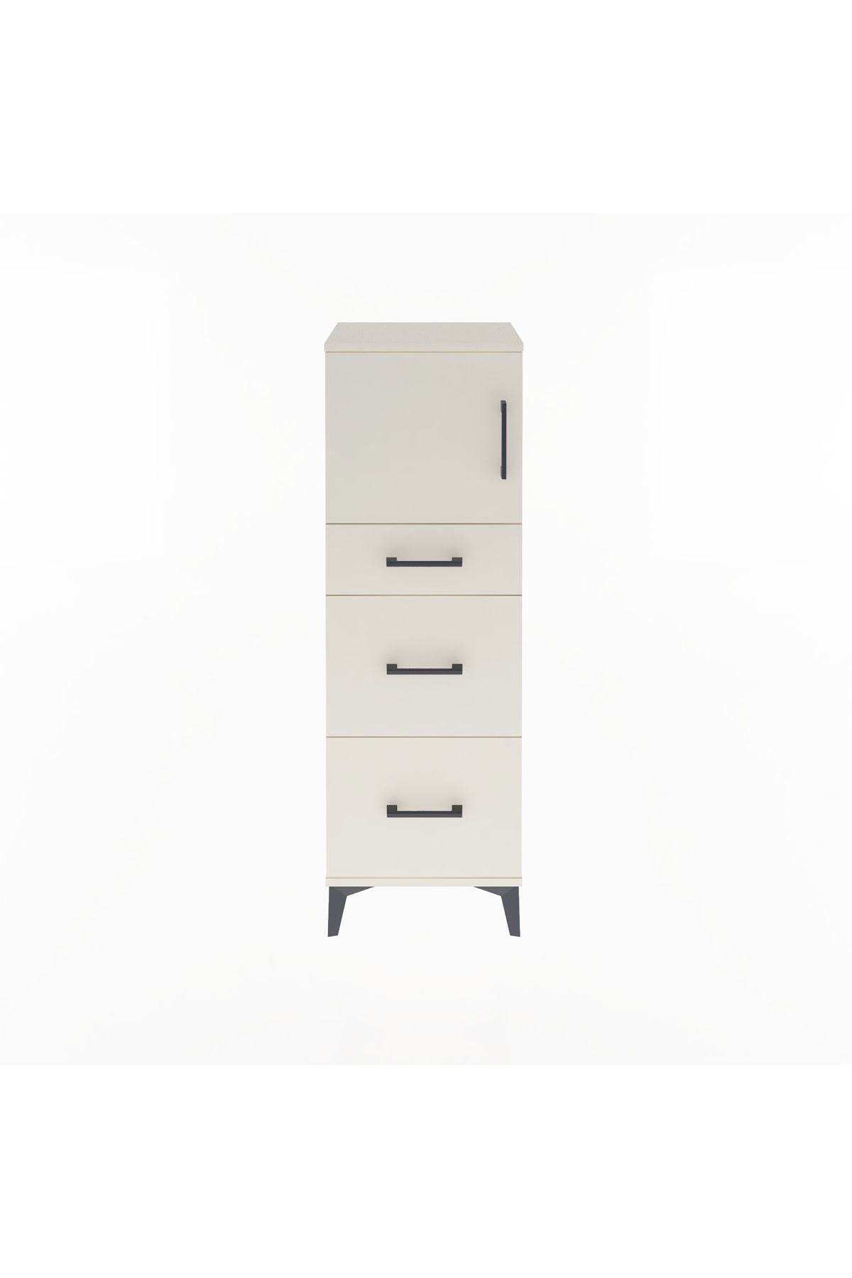 Arges Dolap Tek Raflı 3 Çekmeceli Tek Kapaklı 44x30x134 - S16M011V1A