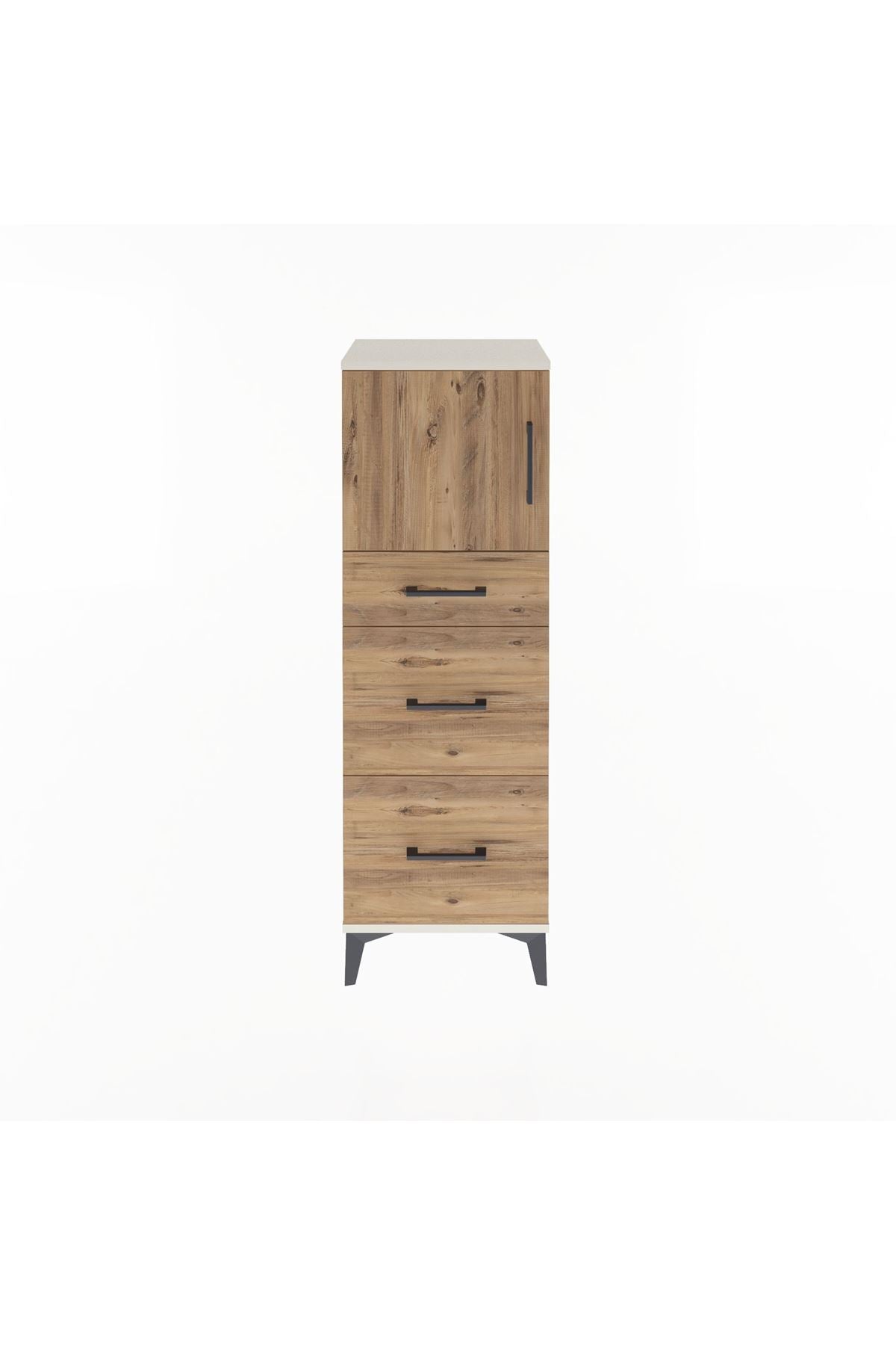 Arges Dolap Tek Raflı 3 Çekmeceli Tek Kapaklı 44x30x134 - S16M011V3A