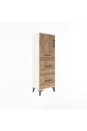 Arges Dolap Tek Raflı 3 Çekmeceli Tek Kapaklı 44x30x134 - S16M011V3A