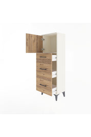 Arges Dolap Tek Raflı 3 Çekmeceli Tek Kapaklı 44x30x134 - S16M011V3A