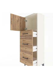 Arges Dolap Tek Raflı 3 Çekmeceli Tek Kapaklı 44x30x134 - S16M011V3A