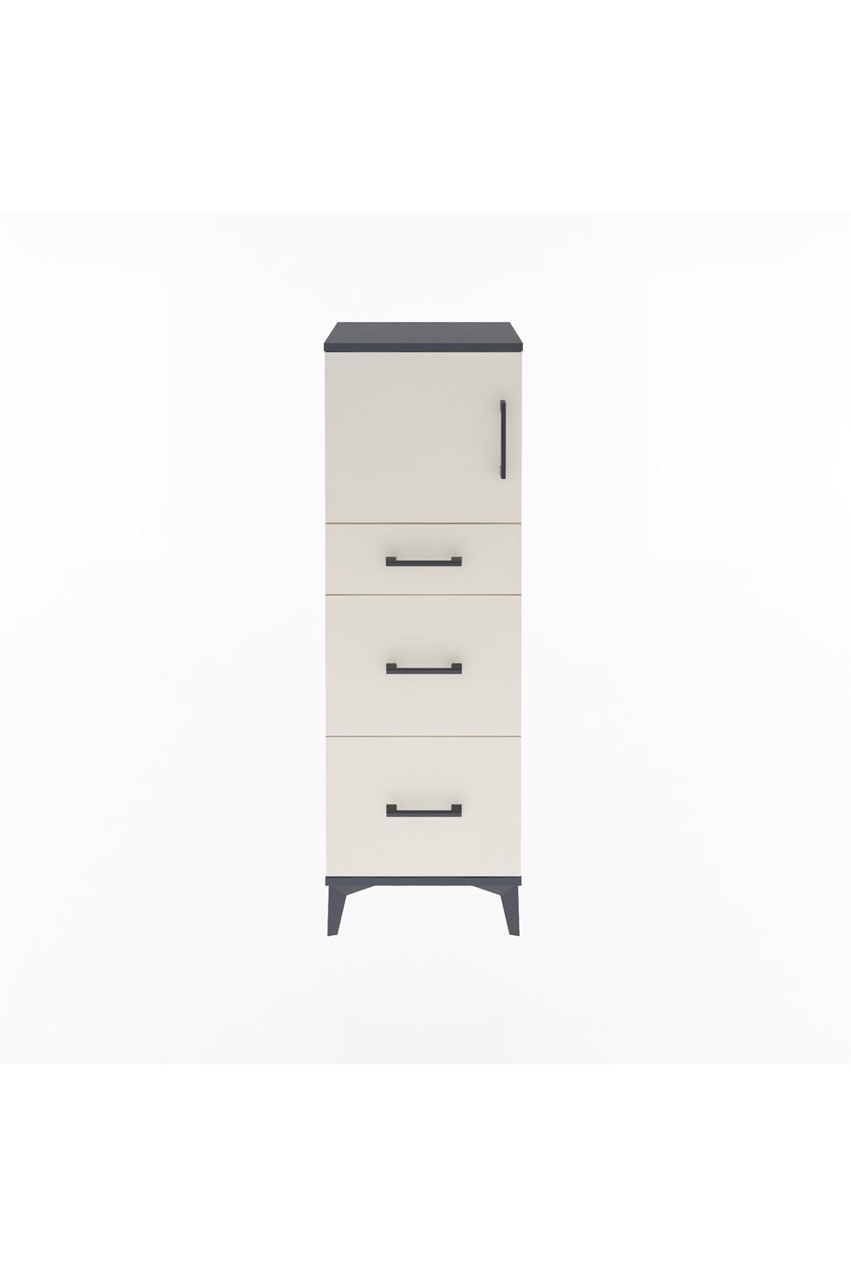 Arges Dolap Tek Raflı 3 Çekmeceli Tek Kapaklı 44x30x134 - S16M011V4A
