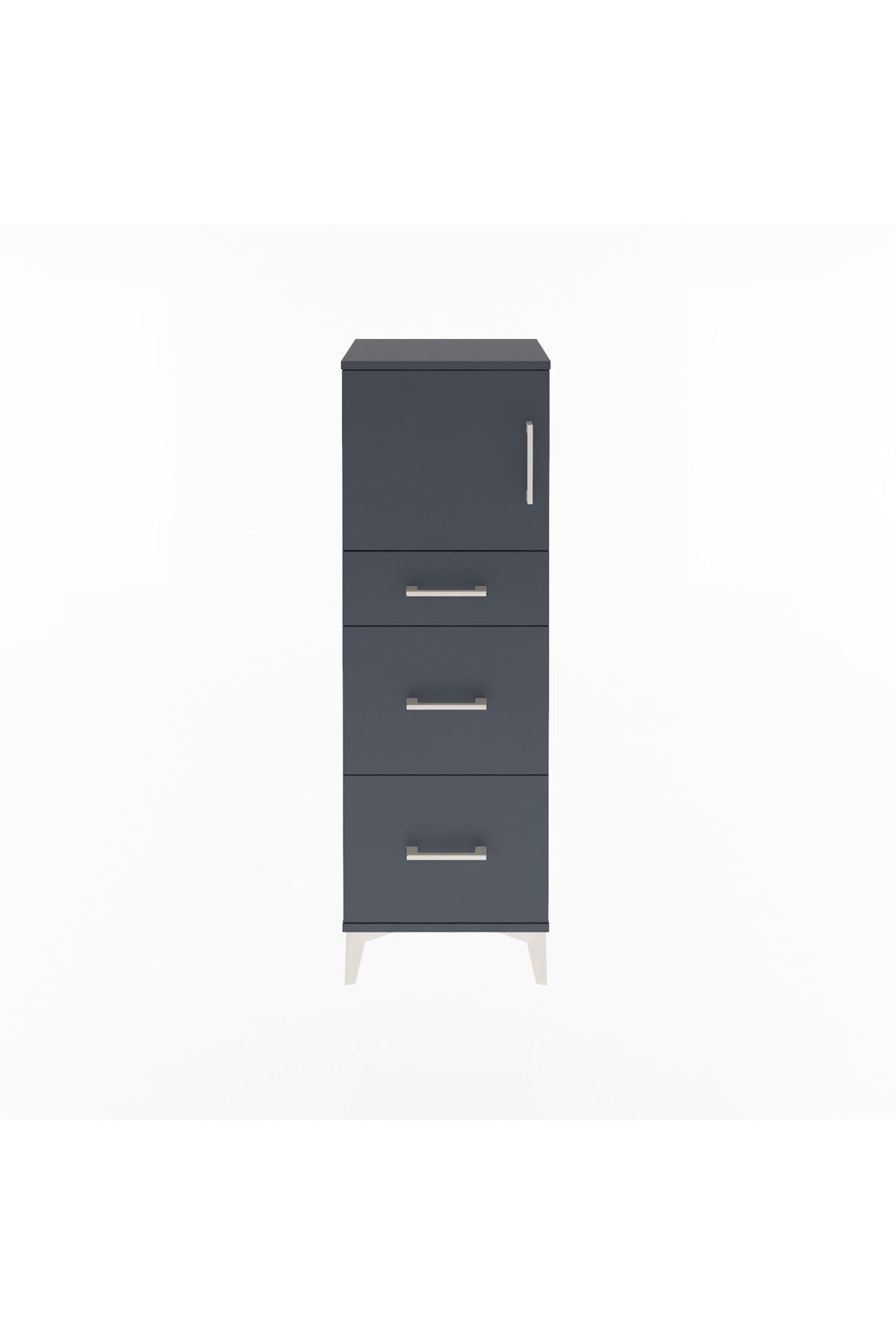 Arges Dolap Tek Raflı 3 Çekmeceli Tek Kapaklı 44x30x134 - S16M011V5A