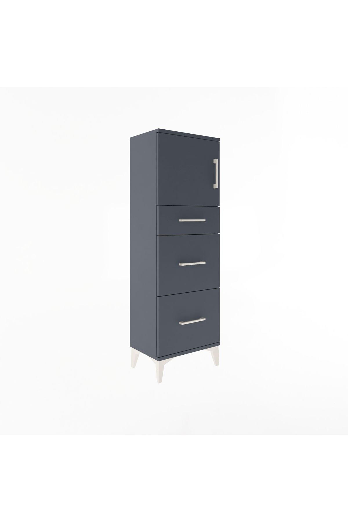 Arges Dolap Tek Raflı 3 Çekmeceli Tek Kapaklı 44x30x134 - S16M011V5A
