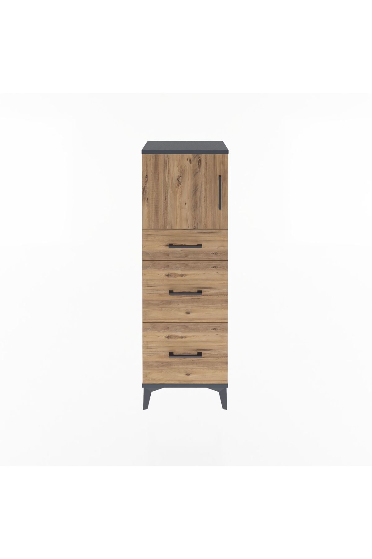 Arges Dolap Tek Raflı 3 Çekmeceli Tek Kapaklı 44x30x134 - S16M011V6A