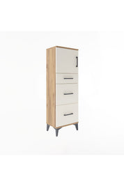 Arges Dolap Tek Raflı 3 Çekmeceli Tek Kapaklı 44x30x134 - S16M011V7A