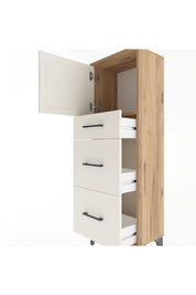 Arges Dolap Tek Raflı 3 Çekmeceli Tek Kapaklı 44x30x134 - S16M011V7A
