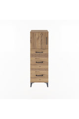 Arges Dolap Tek Raflı 3 Çekmeceli Tek Kapaklı 44x30x134