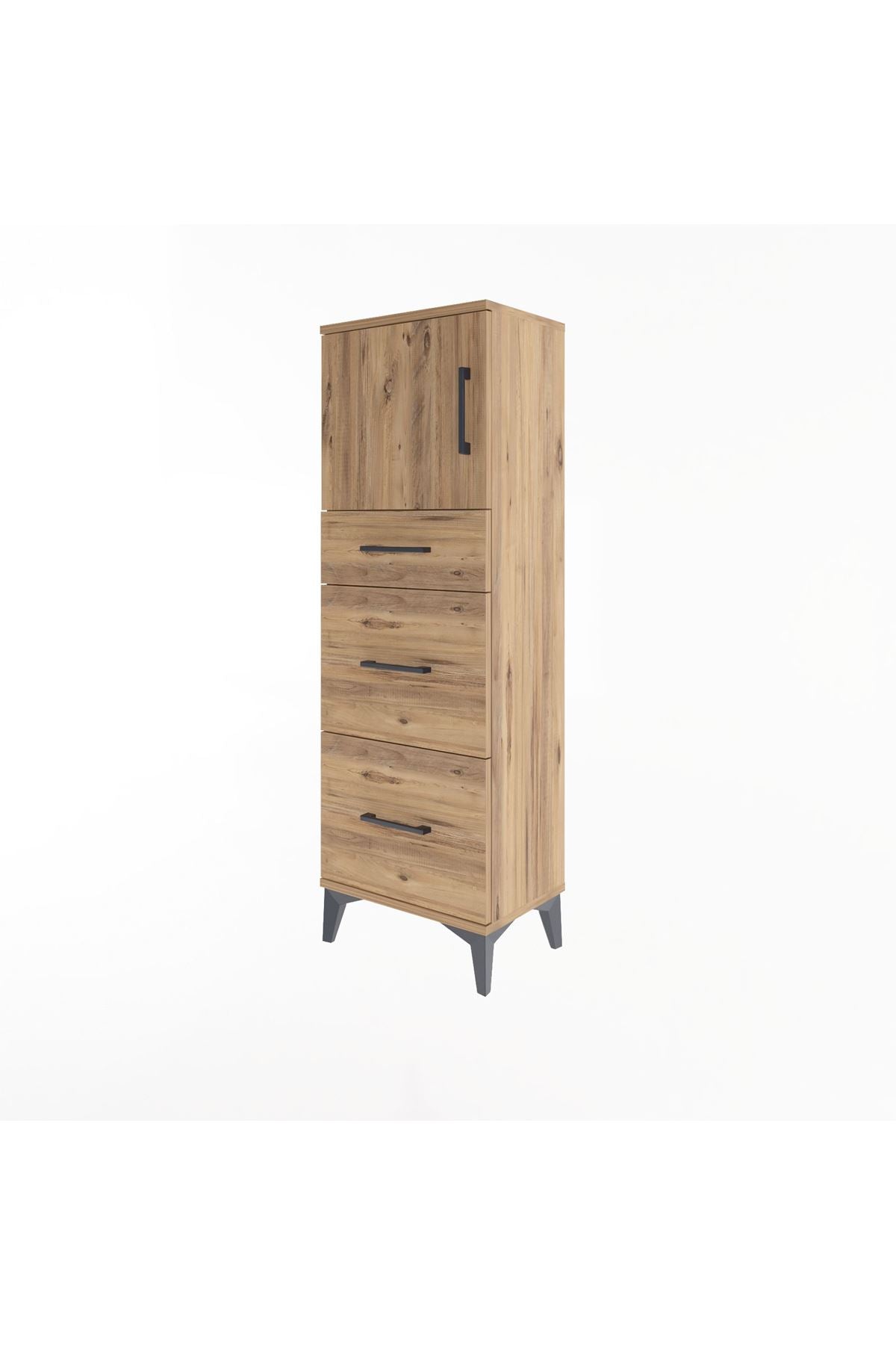Arges Dolap Tek Raflı 3 Çekmeceli Tek Kapaklı 44x30x134 - S16M011V9A