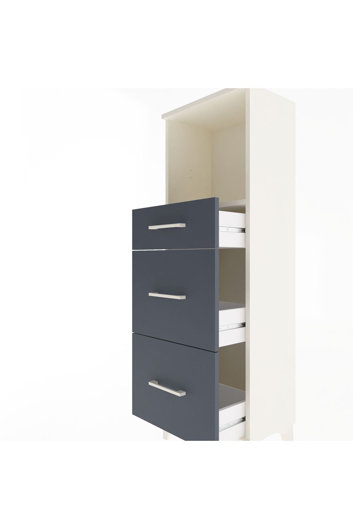 Arges Dolap Tek Raflı 3 Çekmeceli 44x30x134 - S16M012V2A