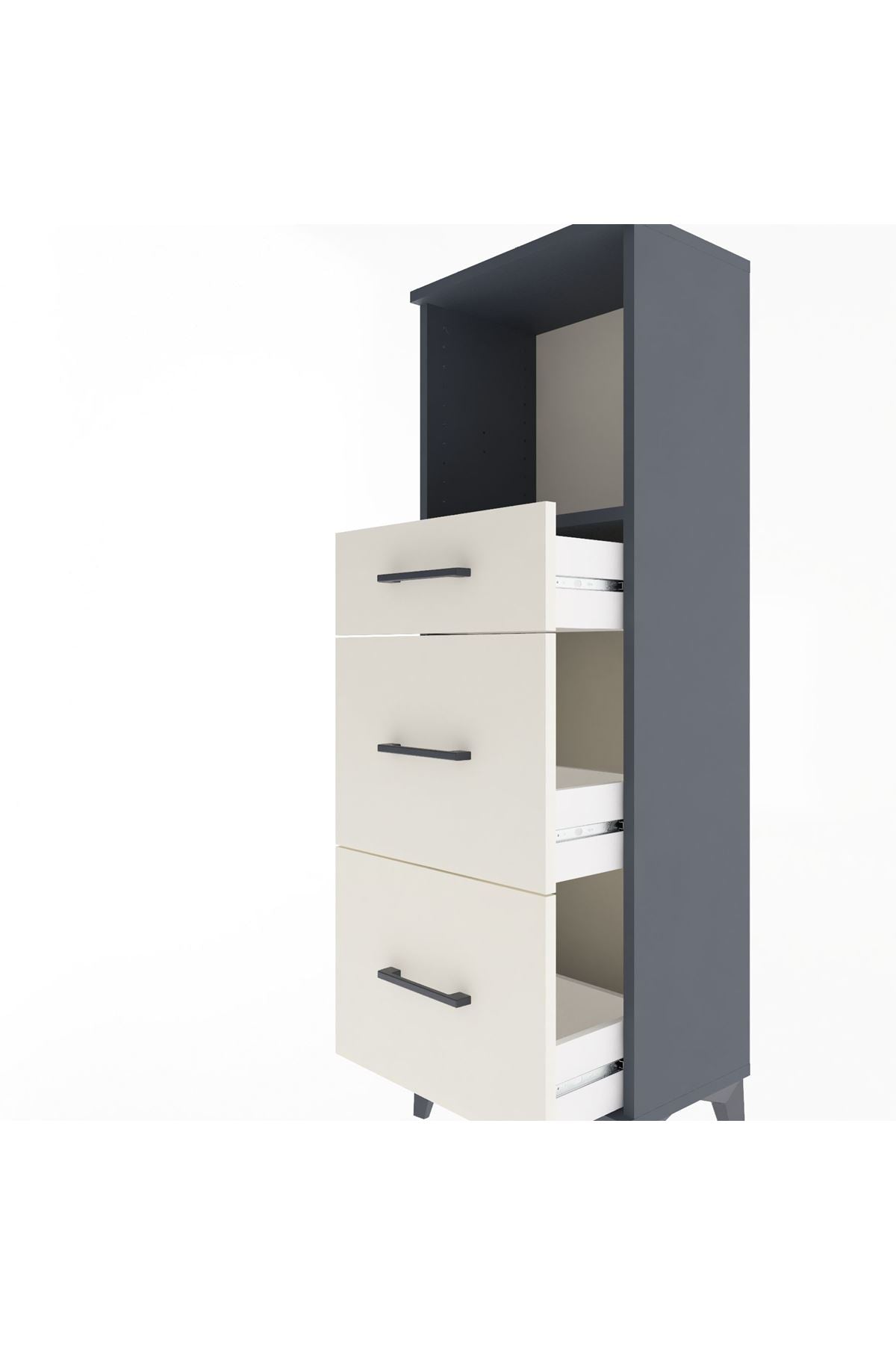 Arges Dolap Tek Raflı 3 Çekmeceli 44x30x134 - S16M012V4A