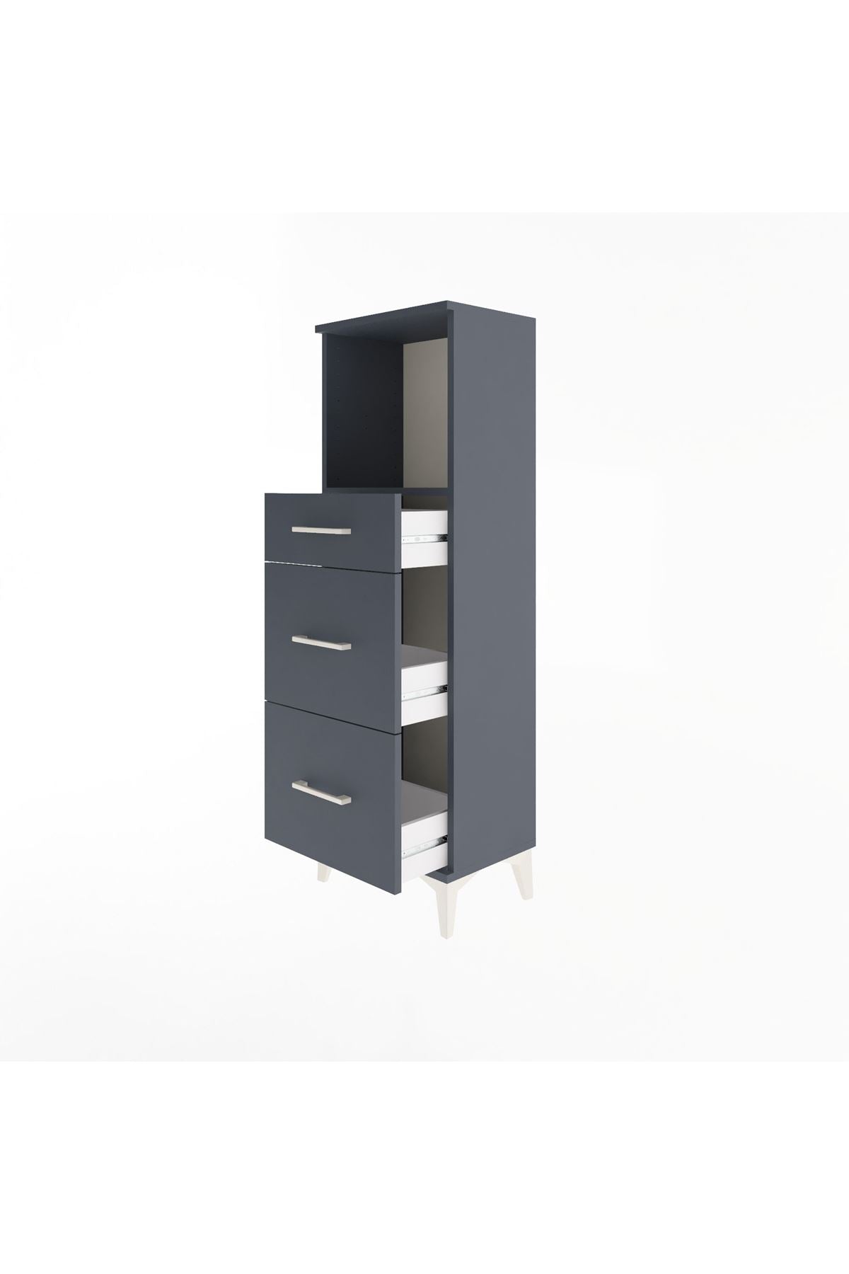 Arges Dolap Tek Raflı 3 Çekmeceli 44x30x134 - S16M012V5A