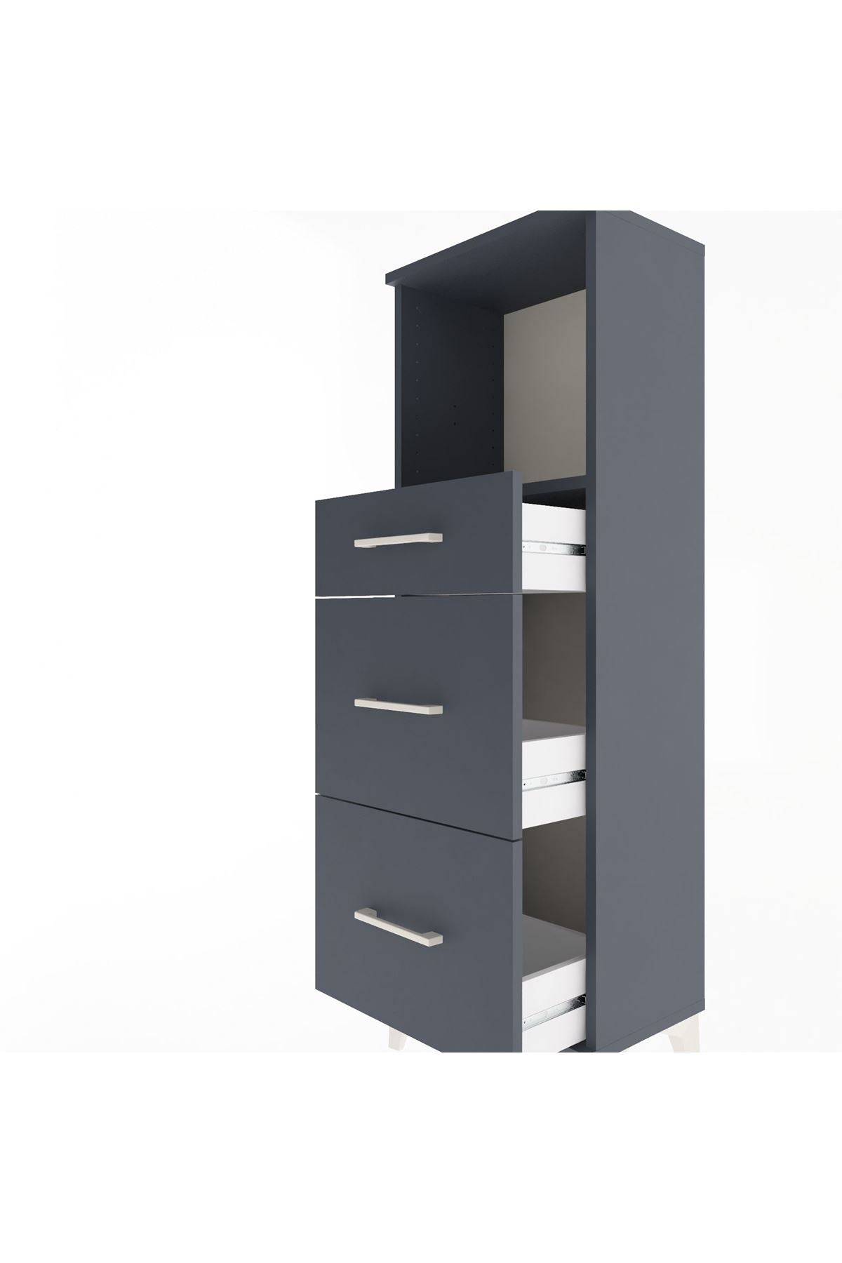 Arges Dolap Tek Raflı 3 Çekmeceli 44x30x134 - S16M012V5A
