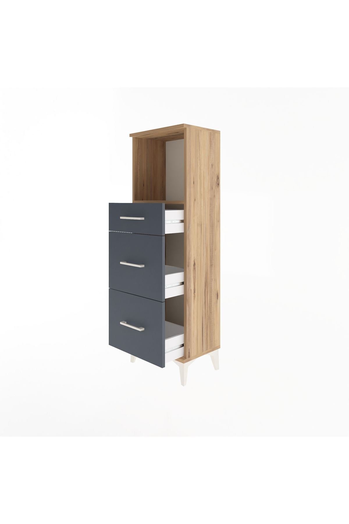 Arges Dolap Tek Raflı 3 Çekmeceli 44x30x134 - S16M012V8A