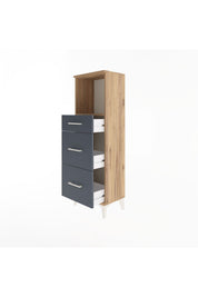 Arges Dolap Tek Raflı 3 Çekmeceli 44x30x134 - S16M012V8A