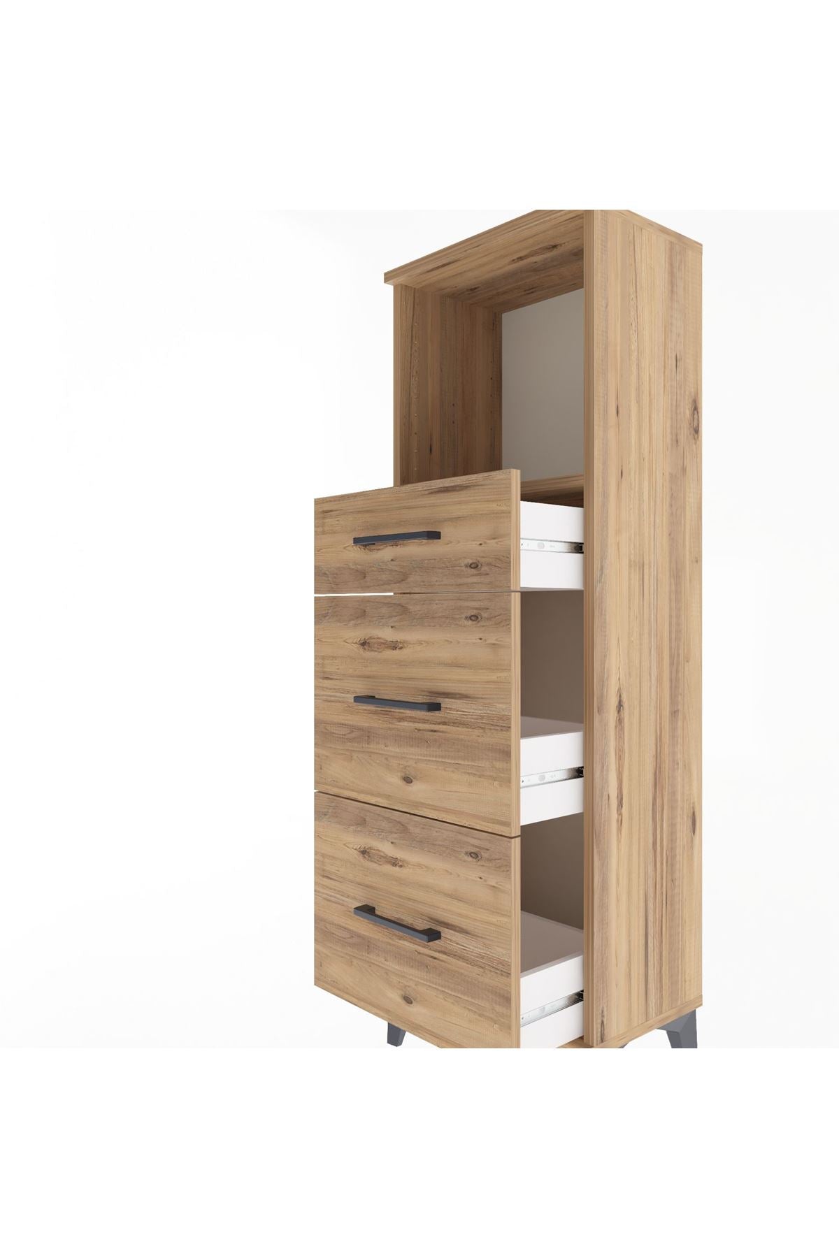 Arges Dolap Tek Raflı 3 Çekmeceli 44x30x134 - S16M012V9A