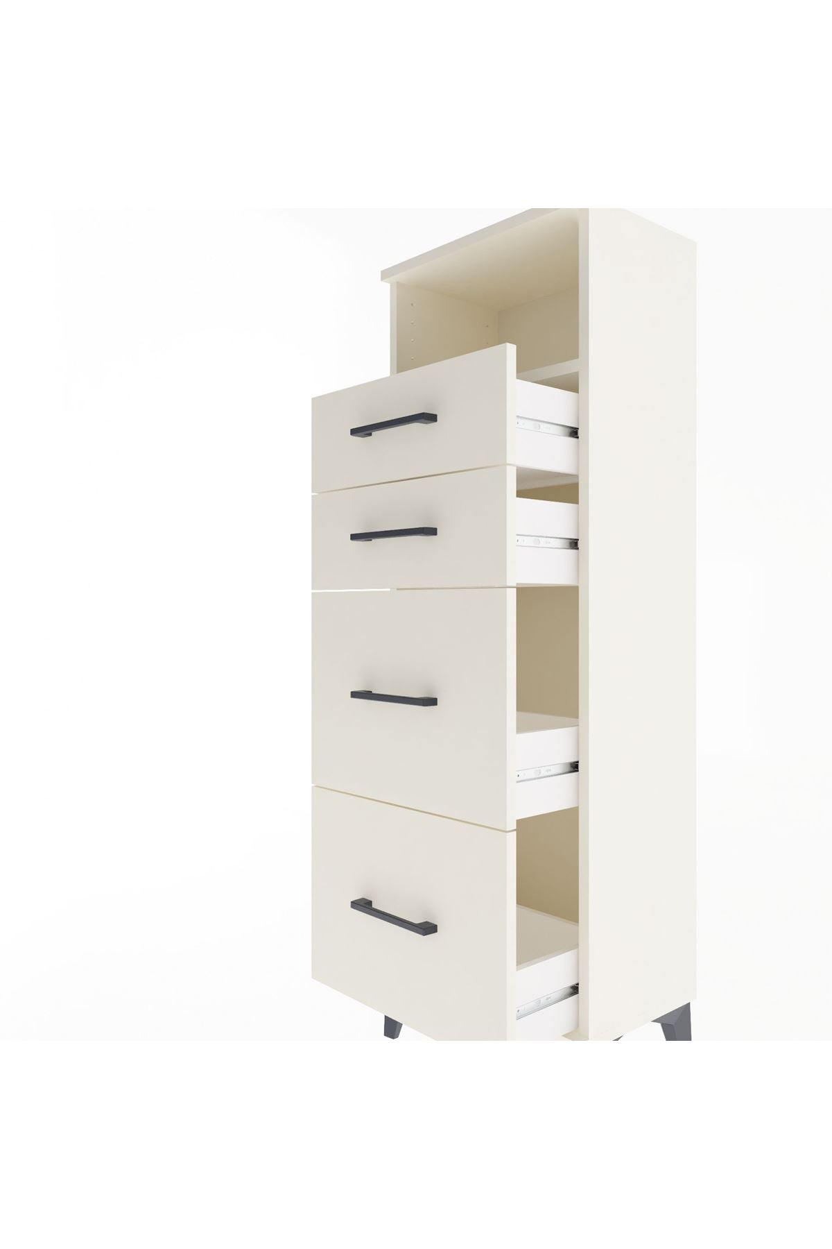Arges Dolap Tek Raflı 4 Çekmeceli 44x30x134 - S16M013V1A