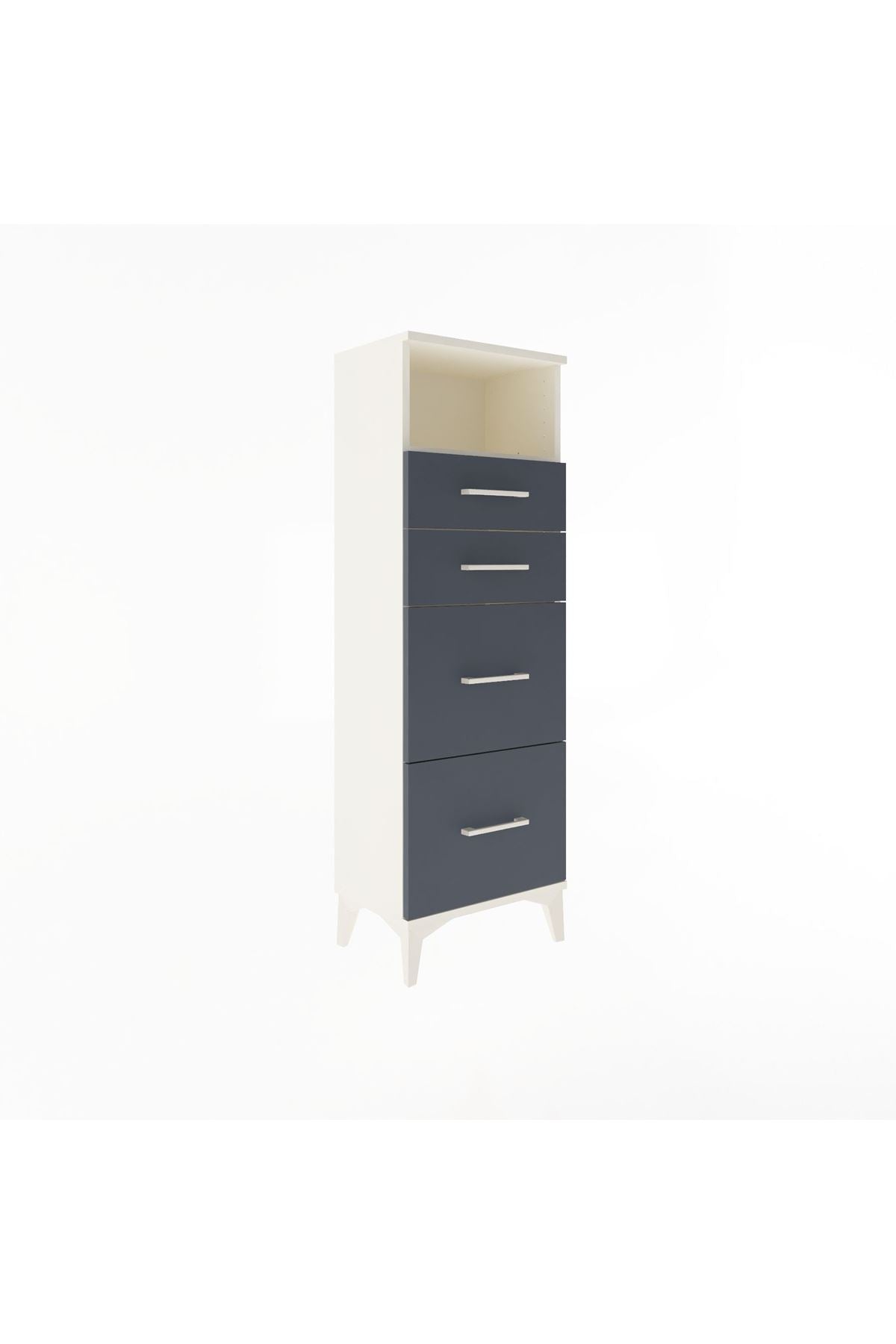 Arges Dolap Tek Raflı 4 Çekmeceli 44x30x134 - S16M013V2A
