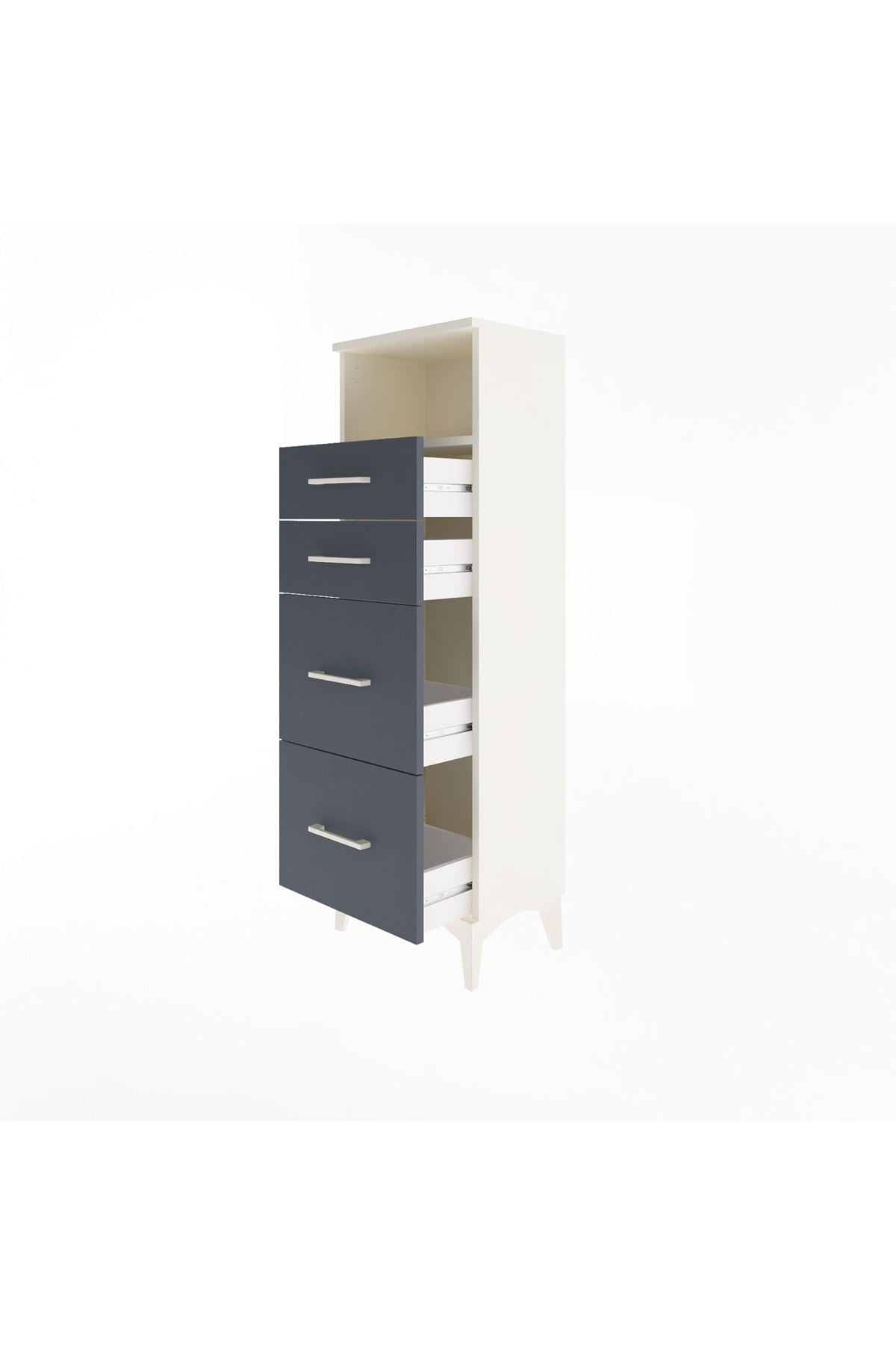 Arges Dolap Tek Raflı 4 Çekmeceli 44x30x134 - S16M013V2A