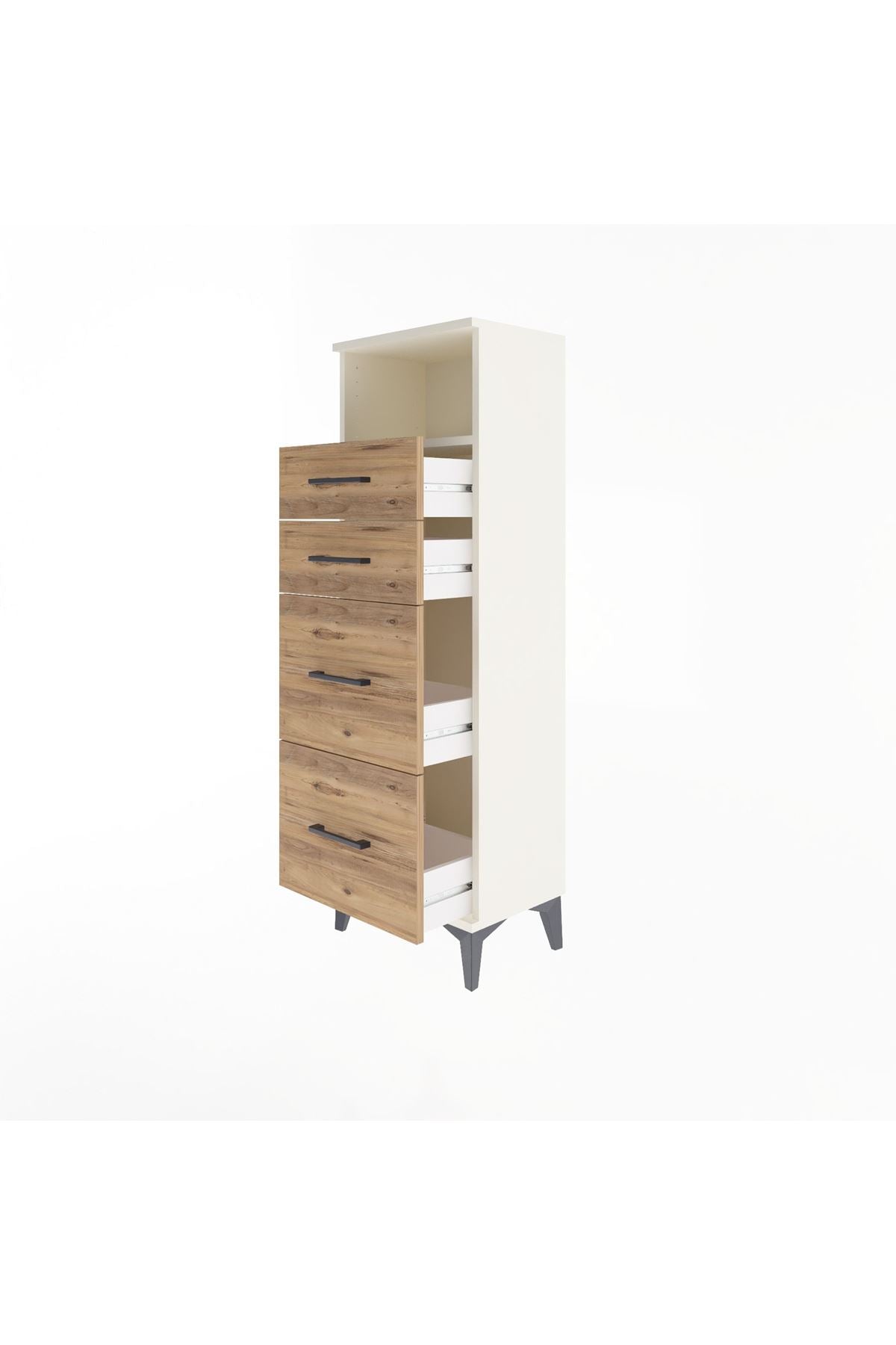 Arges Dolap Tek Raflı 4 Çekmeceli 44x30x134 - S16M013V3A