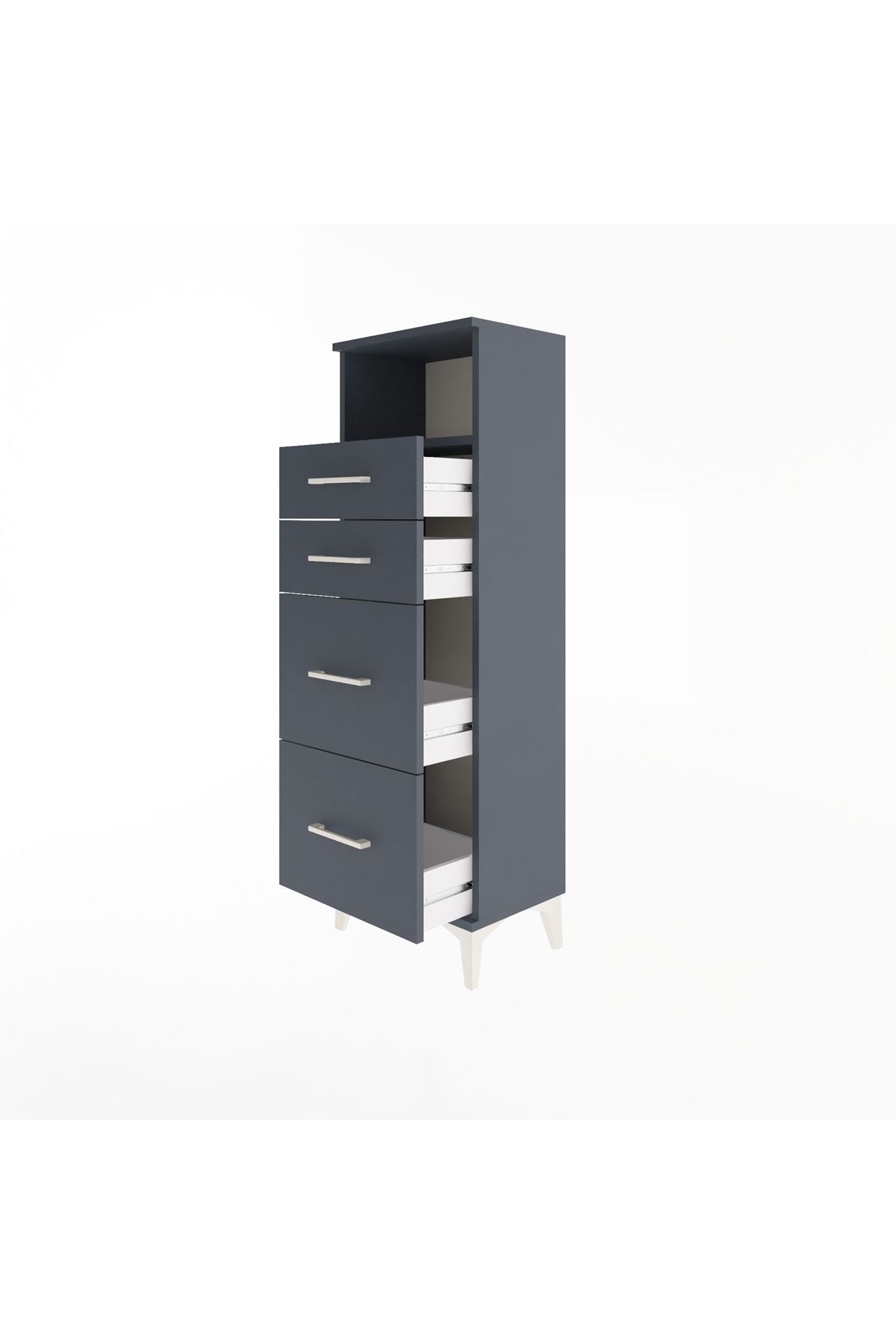 Arges Dolap Tek Raflı 4 Çekmeceli 44x30x134 - S16M013V5A