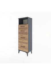 Arges Dolap Tek Raflı 4 Çekmeceli 44x30x134 - S16M013V6A