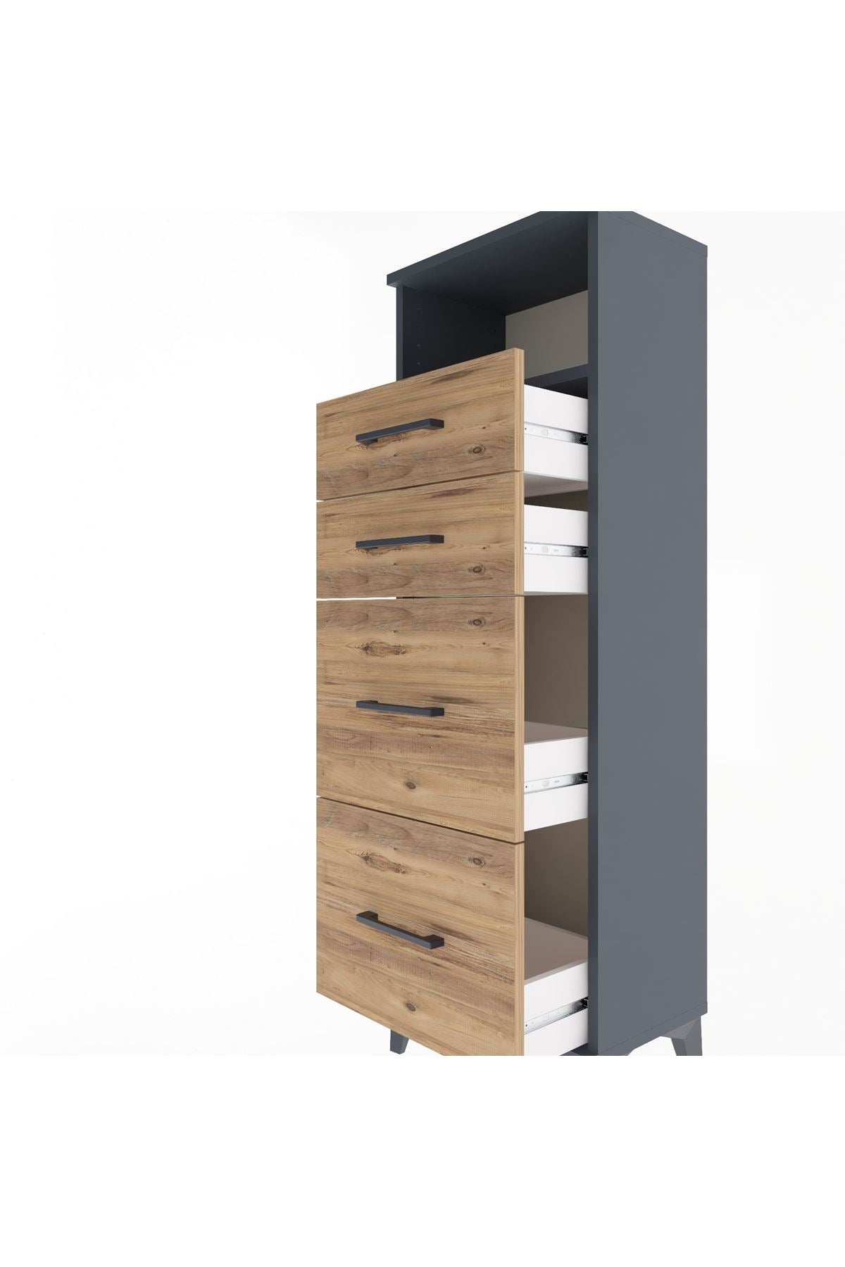 Arges Dolap Tek Raflı 4 Çekmeceli 44x30x134 - S16M013V6A