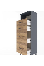 Arges Dolap Tek Raflı 4 Çekmeceli 44x30x134 - S16M013V6A
