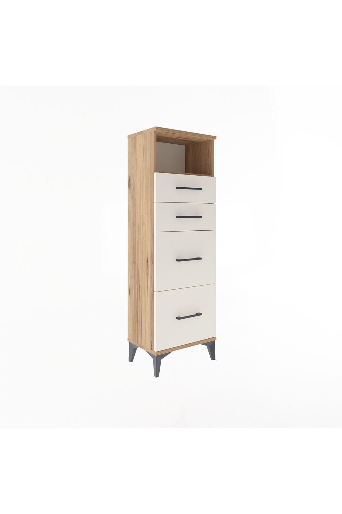 Arges Dolap Tek Raflı 4 Çekmeceli 44x30x134 - S16M013V7A