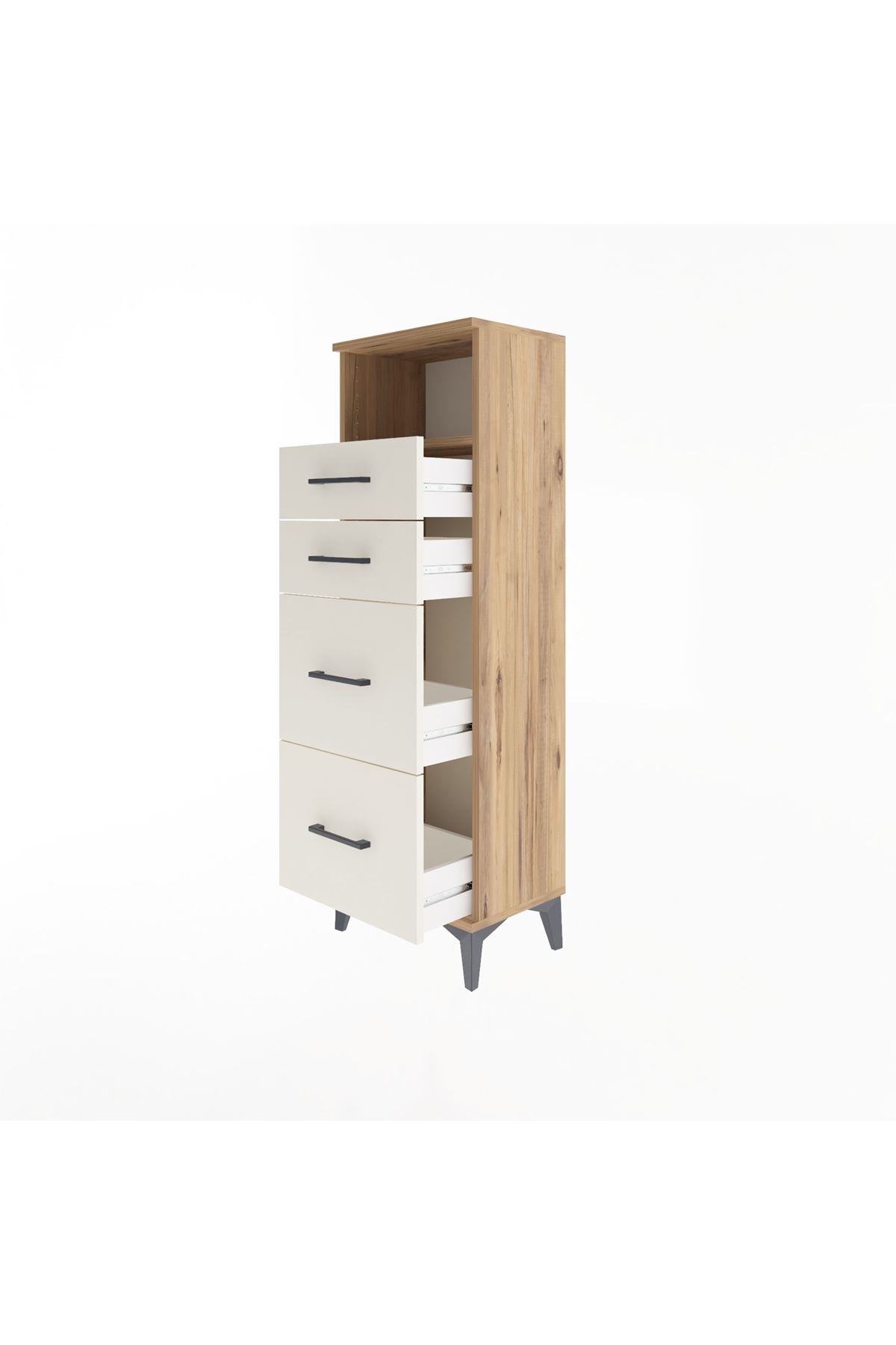 Arges Dolap Tek Raflı 4 Çekmeceli 44x30x134 - S16M013V7A