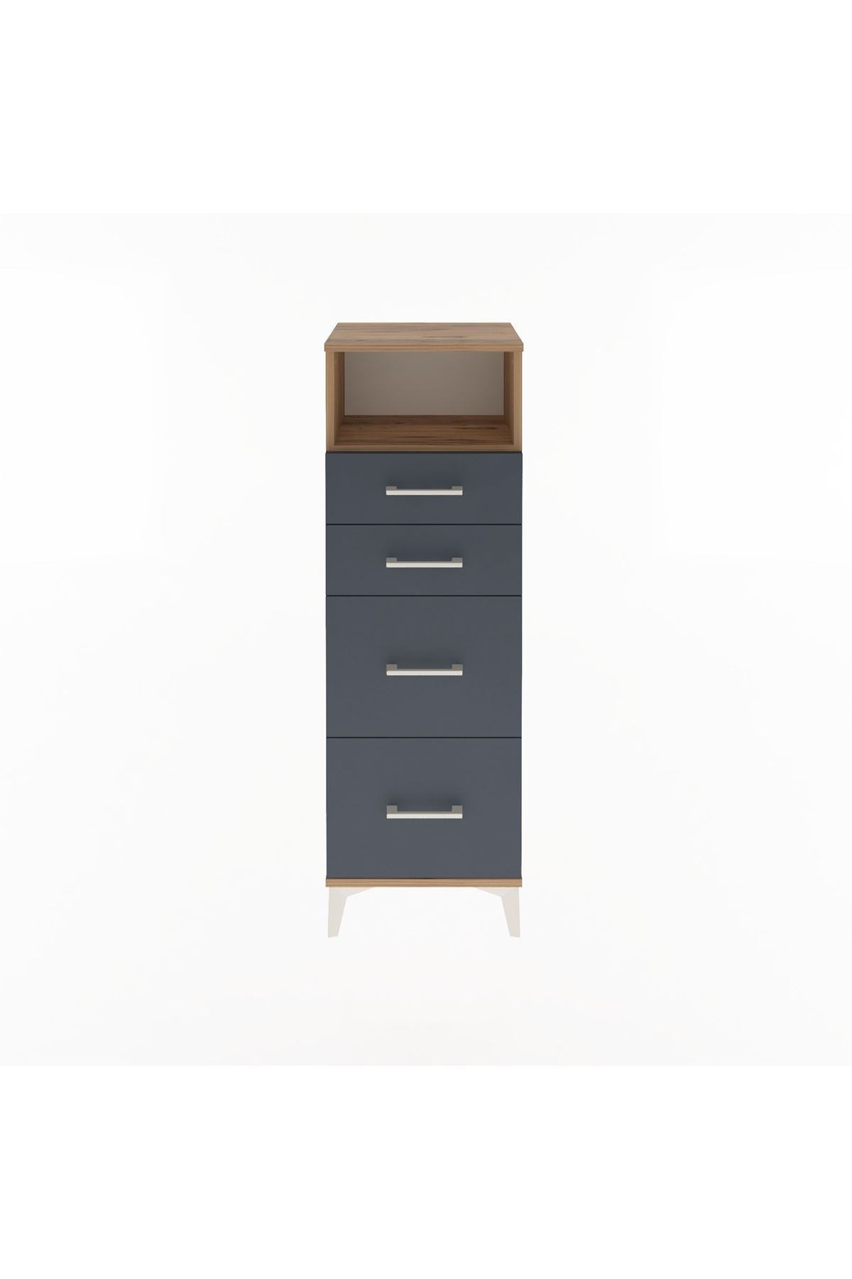 Arges Dolap Tek Raflı 4 Çekmeceli 44x30x134 - S16M013V8A