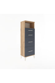 Arges Dolap Tek Raflı 4 Çekmeceli 44x30x134 - S16M013V8A