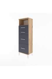 Arges Dolap Tek Raflı 4 Çekmeceli 44x30x134 - S16M013V8A