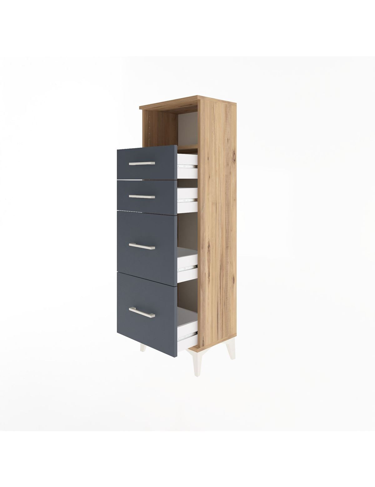 Arges Dolap Tek Raflı 4 Çekmeceli 44x30x134 - S16M013V8A
