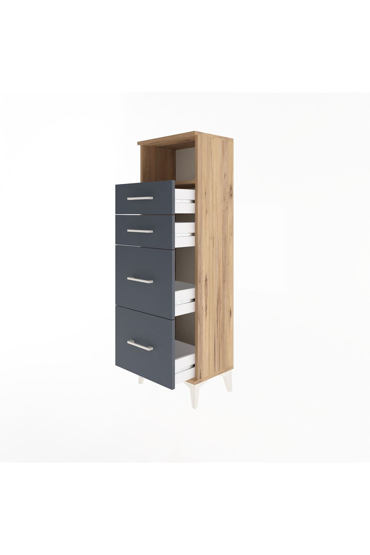 Arges Dolap Tek Raflı 4 Çekmeceli 44x30x134 - S16M013V8A