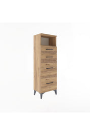 Arges Dolap Tek Raflı 4 Çekmeceli 44x30x134 - S16M013V9A