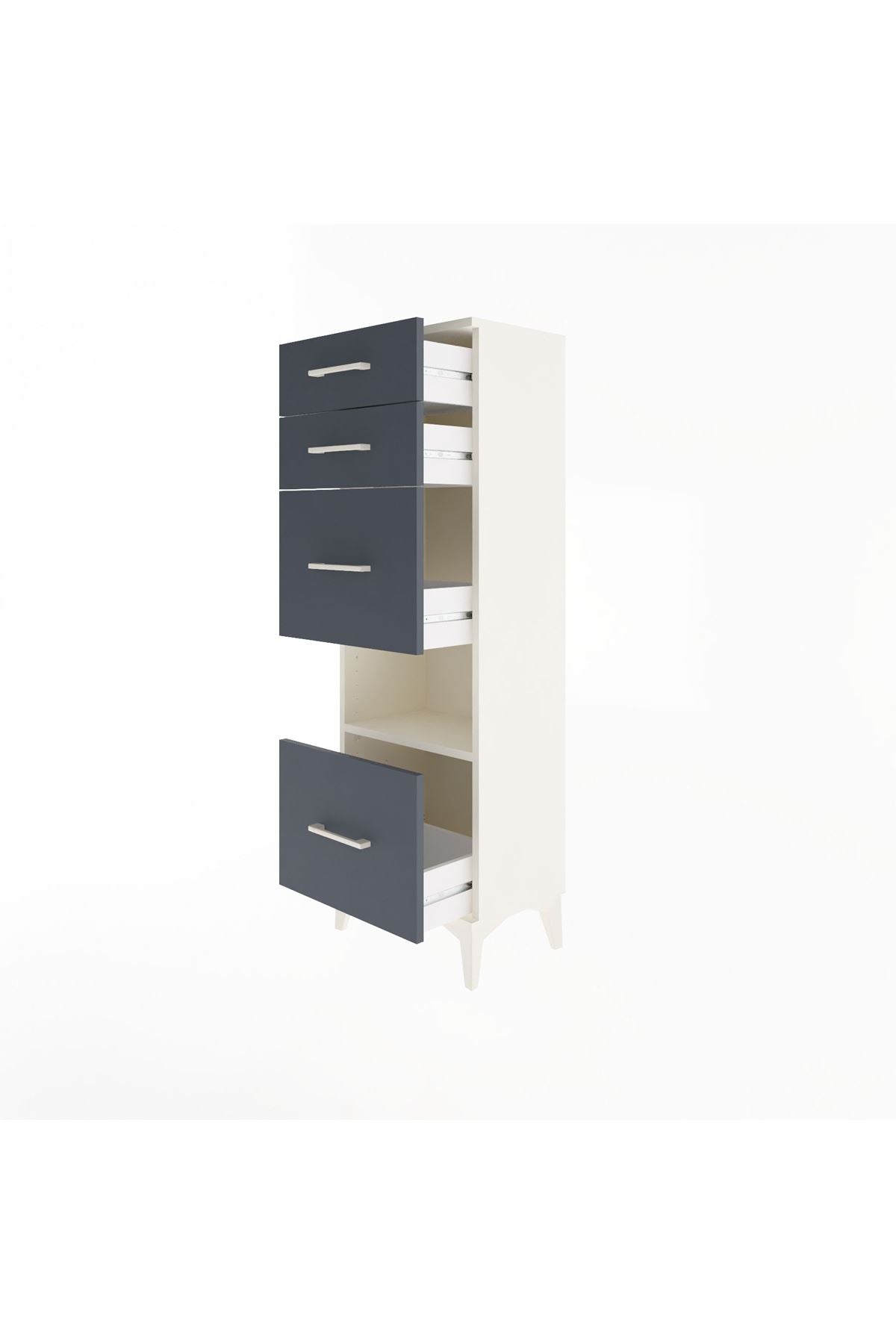 Arges Dolap Tek Raflı 4 Çekmeceli 44x30x134 - S16M014V2A