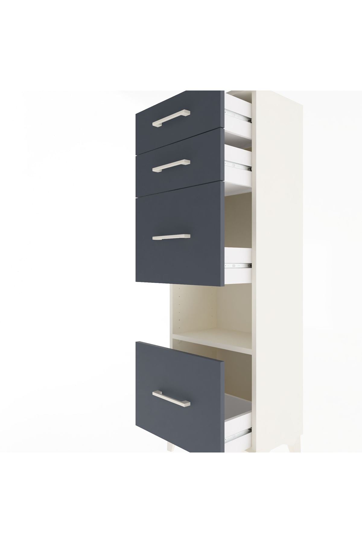 Arges Dolap Tek Raflı 4 Çekmeceli 44x30x134 - S16M014V2A