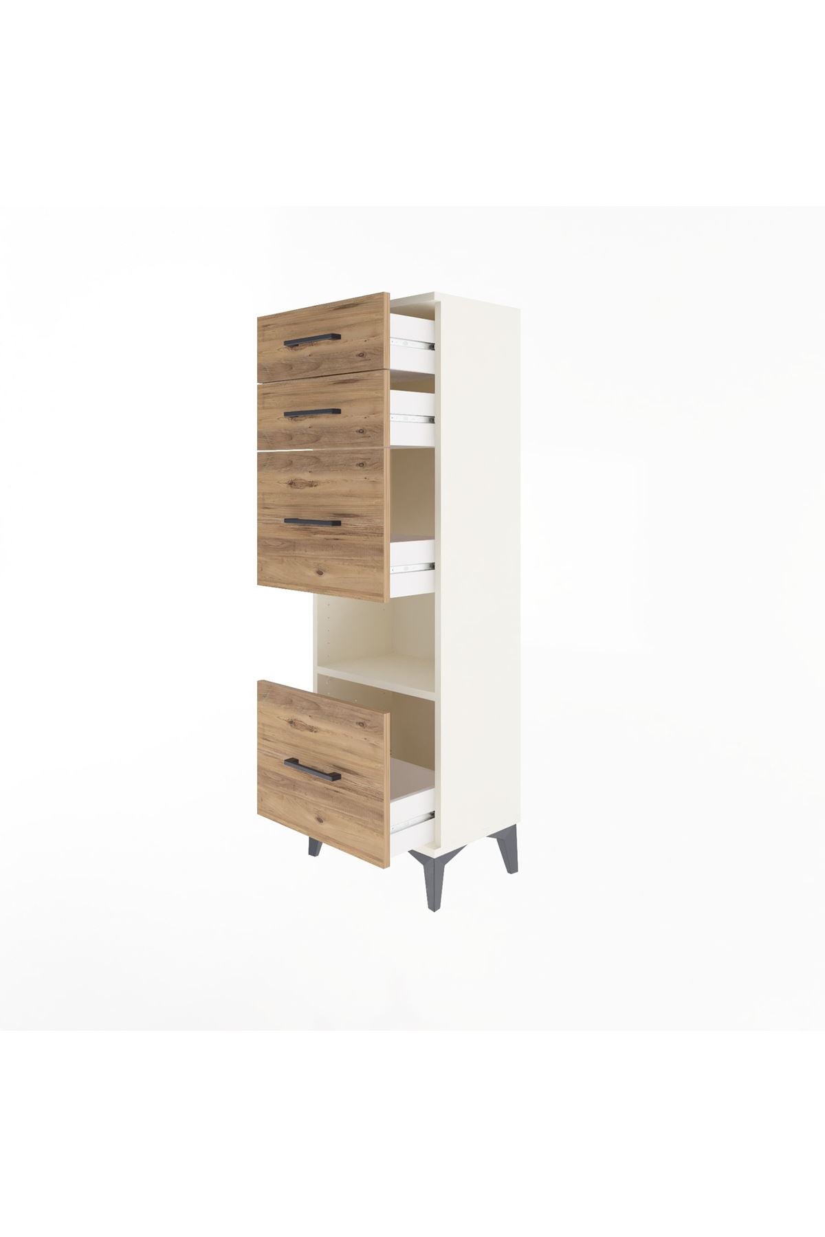 Arges Dolap Tek Raflı 4 Çekmeceli 44x30x134 - S16M014V3A