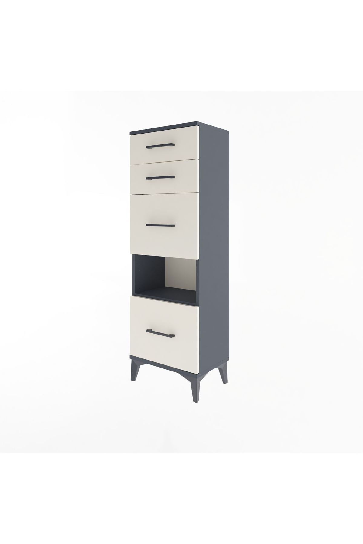 Arges Dolap Tek Raflı 4 Çekmeceli 44x30x134 - S16M014V4A