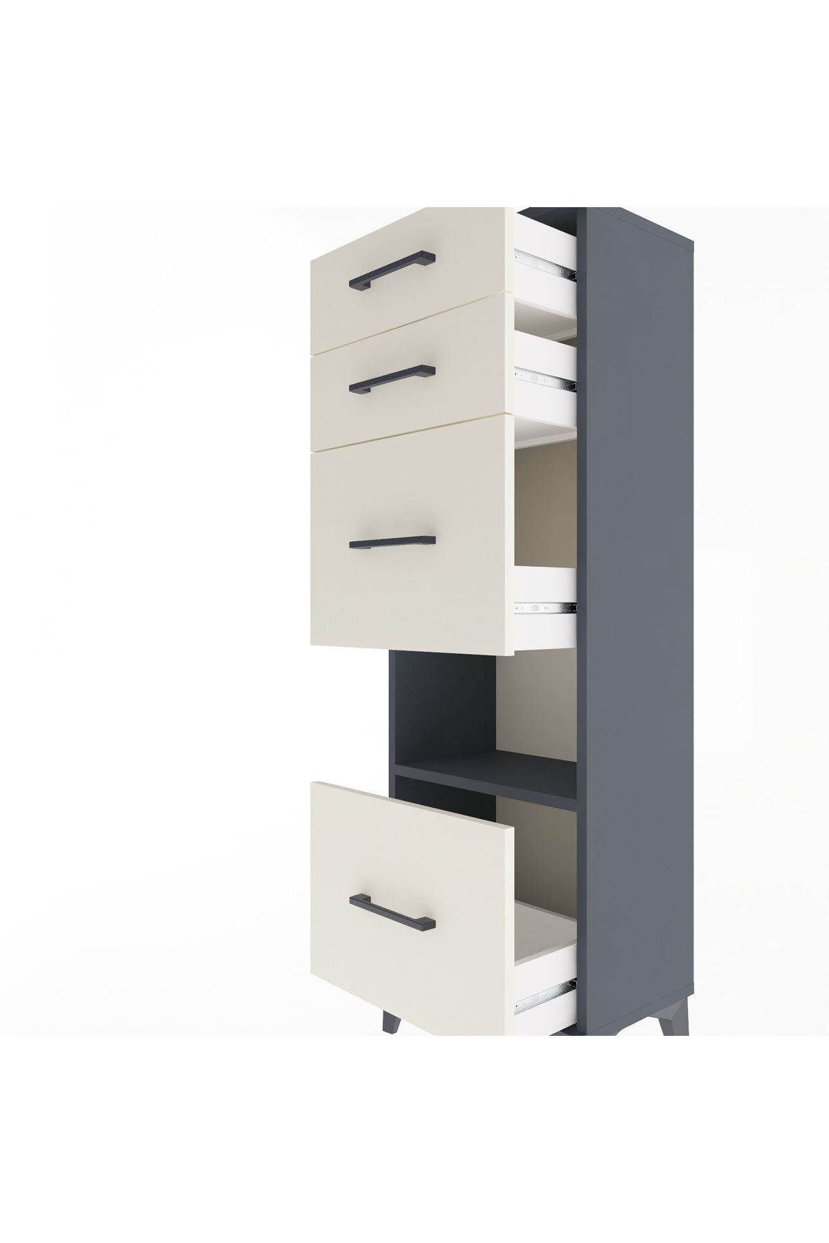 Arges Dolap Tek Raflı 4 Çekmeceli 44x30x134 - S16M014V4A