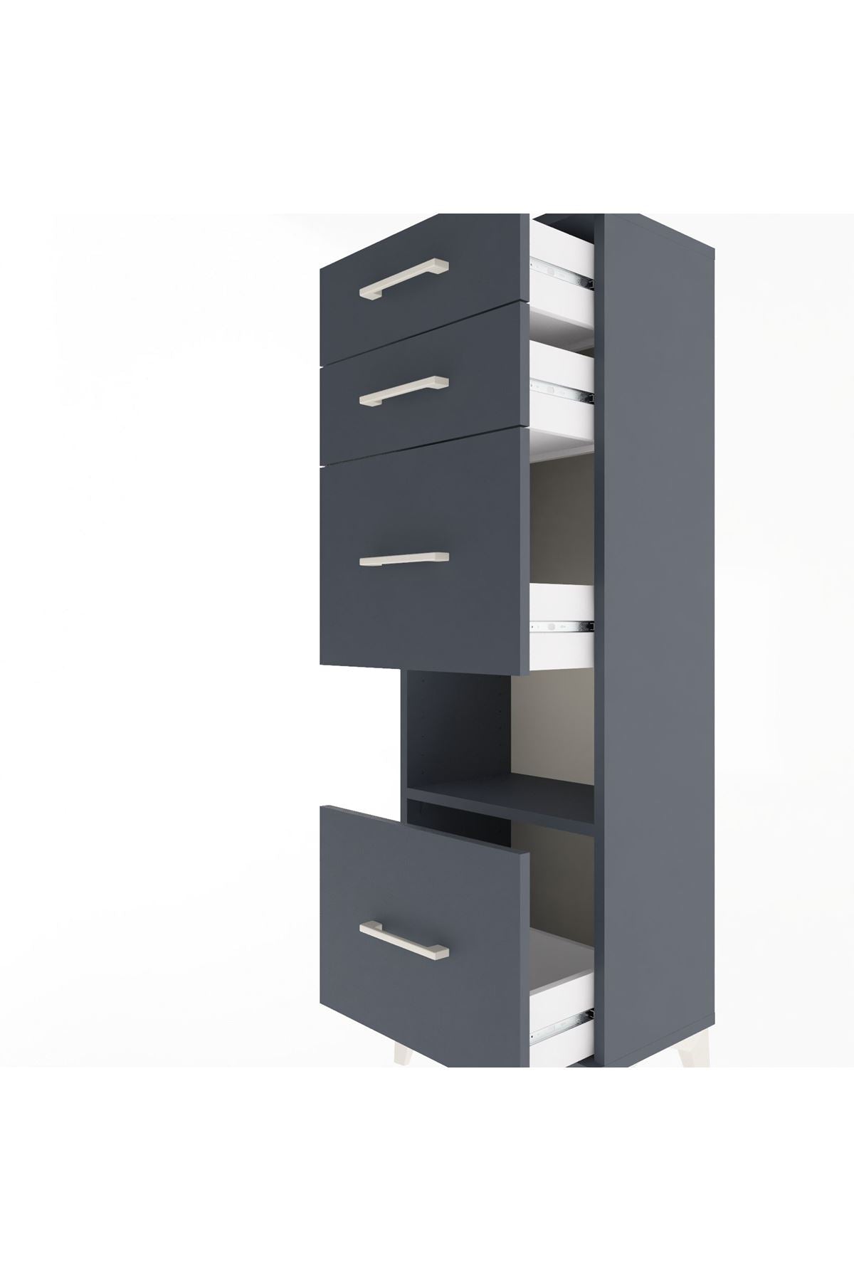 Arges Dolap Tek Raflı 4 Çekmeceli 44x30x134 - S16M014V5A