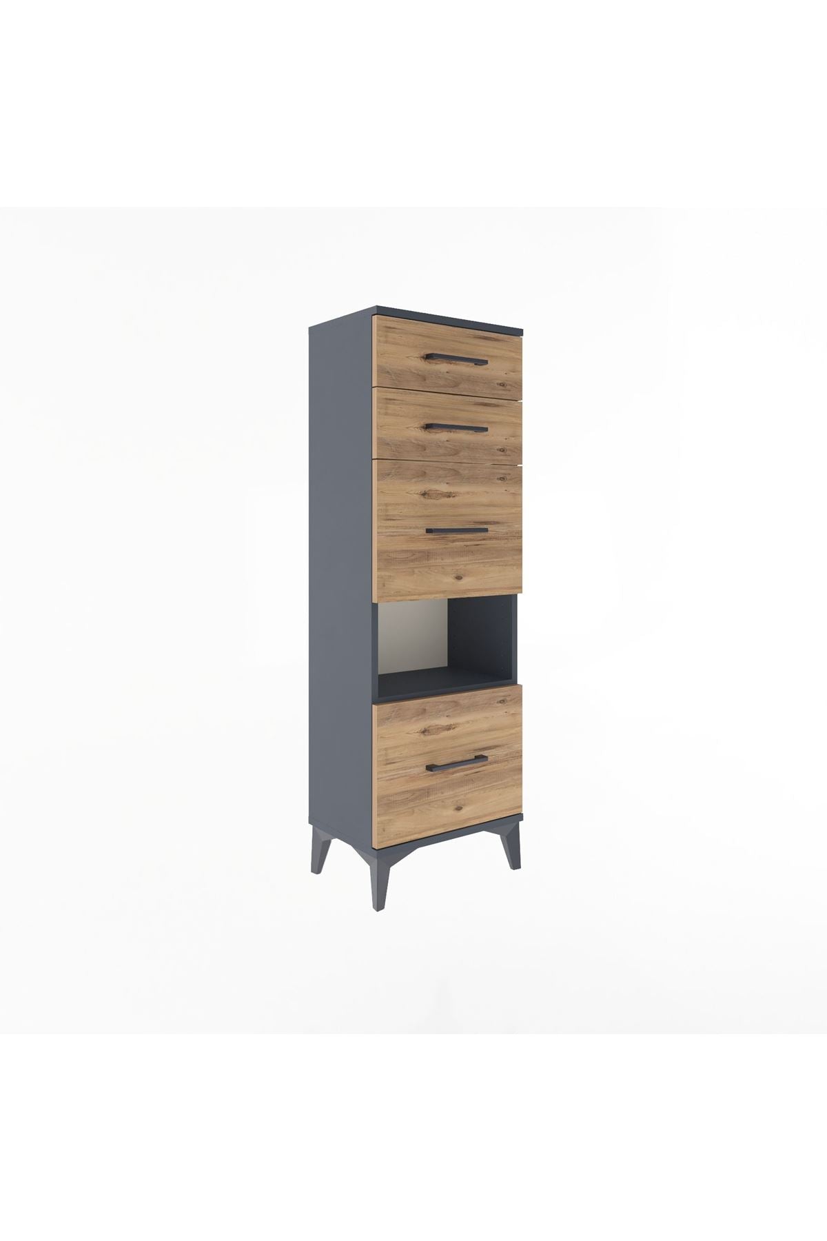 Arges Dolap Tek Raflı 4 Çekmeceli 44x30x134 - S16M014V6A