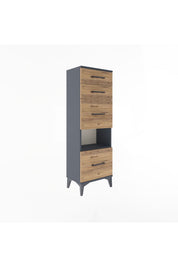 Arges Dolap Tek Raflı 4 Çekmeceli 44x30x134 - S16M014V6A