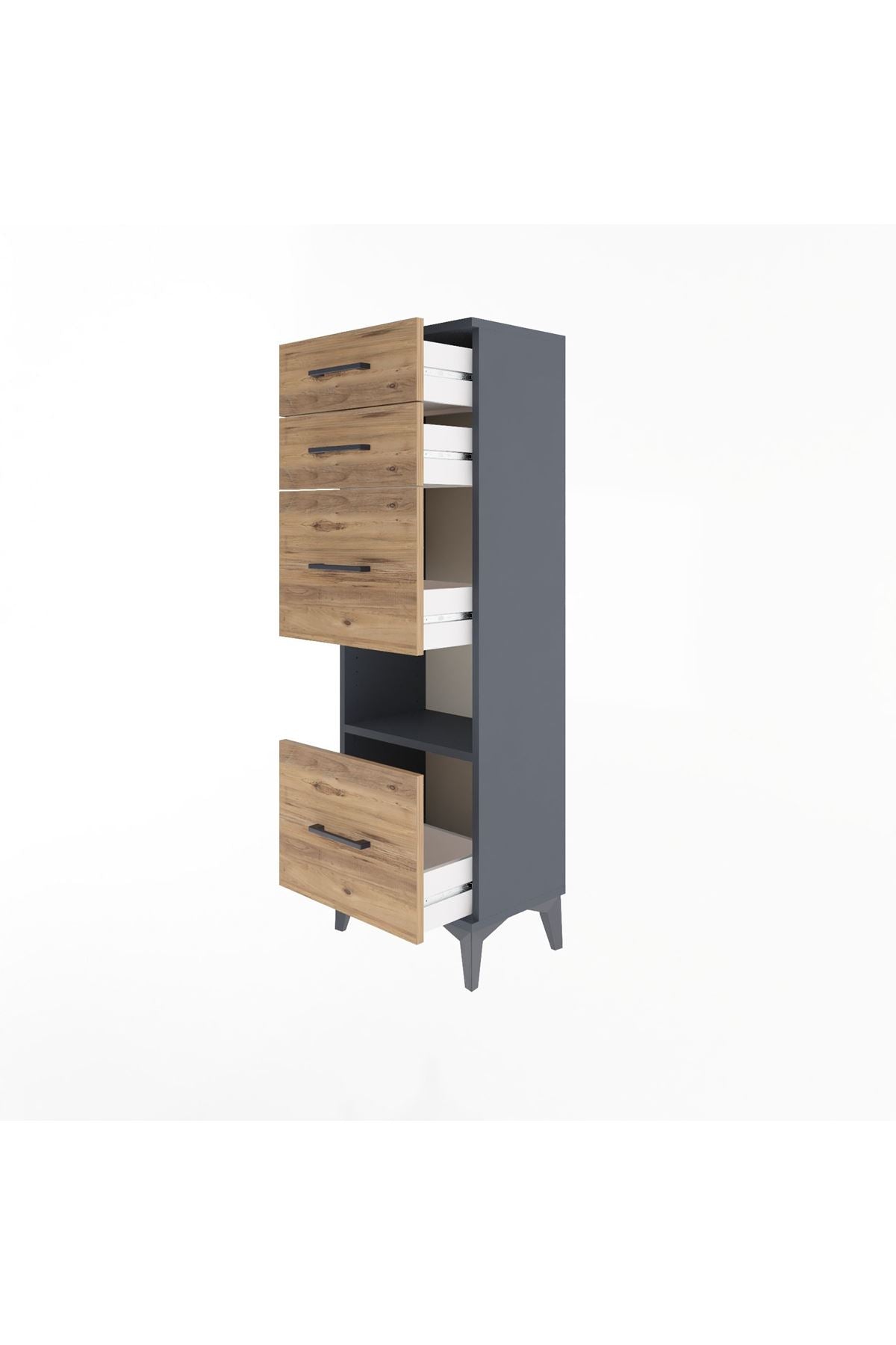 Arges Dolap Tek Raflı 4 Çekmeceli 44x30x134 - S16M014V6A