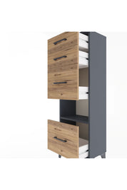 Arges Dolap Tek Raflı 4 Çekmeceli 44x30x134 - S16M014V6A